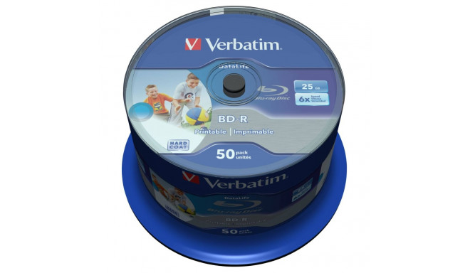 1x50 Verbatim BD-R Blu-Ray 25GB 6x Speed DL Wide Printable CB