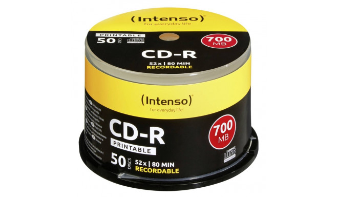 1x50 Intenso CD-R 80 / 700MB 52x Speed, printable, scr. res.