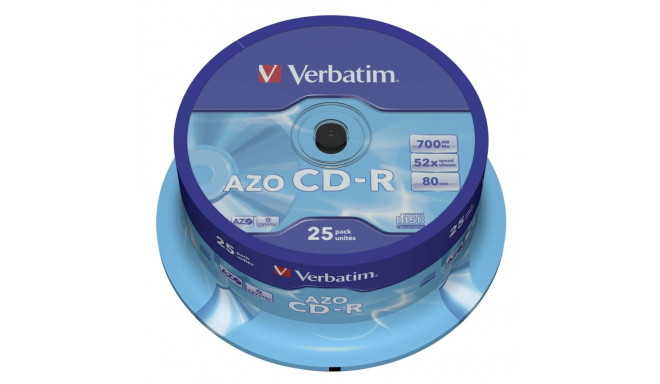 1x25 Verbatim Data Life Plus CD-R 80, 52x Speed, cake box