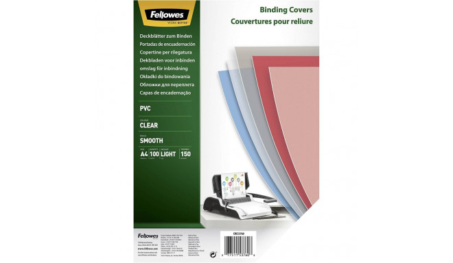 Fellowes Binding Covers A4 Clear PVC   150 Mikron