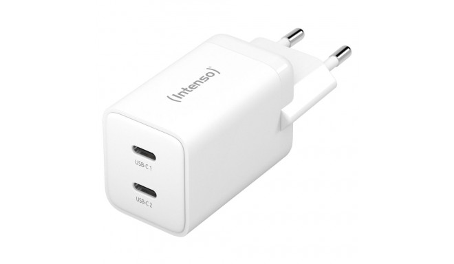 Intenso toiteadapter W40CC GaN valge 2x USB-C 40W