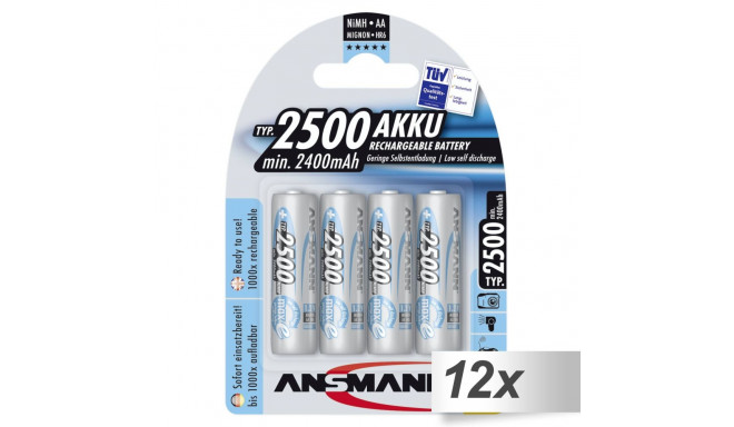 12x4 Ansmann maxE NiMH bat. 2500 Mignon AA 2400 mAh