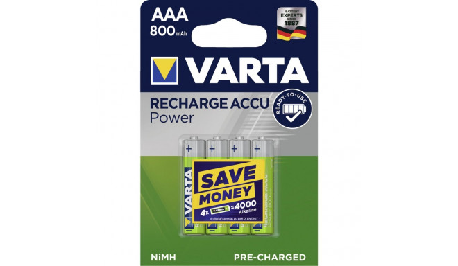 10x4 Varta Rechargeable Accu NiMh 800 mAh Micro