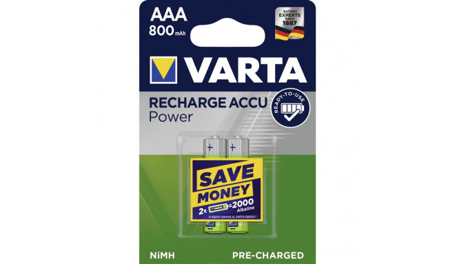 10x2 Varta Rechargeble Accu NiMH 800 mAh Micro