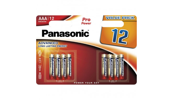 1x12 Panasonic Pro Power LR 03 Micro AAA patarei