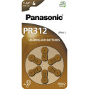 10x1 Panasonic PR 312 Hearing Aid Batteries Zinc Air 6 pcs.