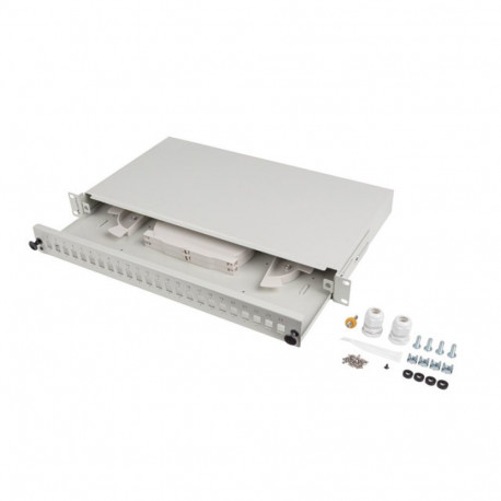 RACKMOUNT 19" 1U FIBER PATCH PANEL LANBERG 24XSC SIMPLEX/24XLC DUPLEX + ACCESSORIES