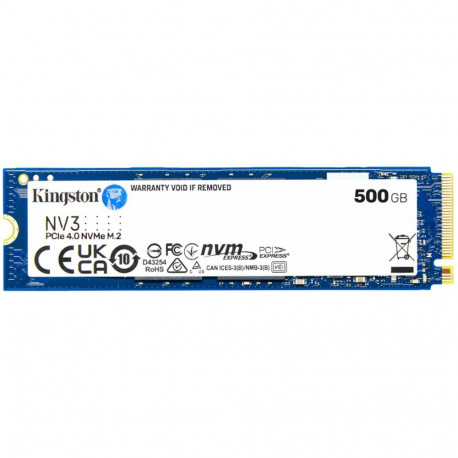 Kingston 500GB NV3 SSD M.2 2280 PCIe 4.0 NVMe, Read: 5,000/ Write: 3,000MB/s