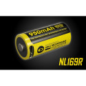 Battery NITECORE 16340 NL169R 950mAh USB-C