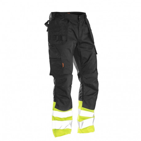 Jobman Practical vööpüksid ripptaskutega 2513 must/Hi-Vis kollane 56