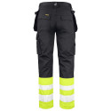 Jobman Practical vööpüksid ripptaskutega 2513 must/Hi-Vis kollane 56