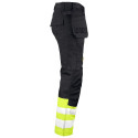 Jobman Practical vööpüksid ripptaskutega 2513 must/Hi-Vis kollane 50