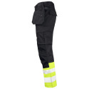 Jobman Practical vööpüksid ripptaskutega 2513 must/Hi-Vis kollane 46