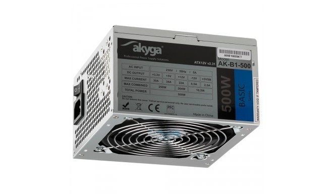 Akyga Basic ATX Power Supply 500W AK-B1-500 Fan12cm P4 3xSATA PCI-E