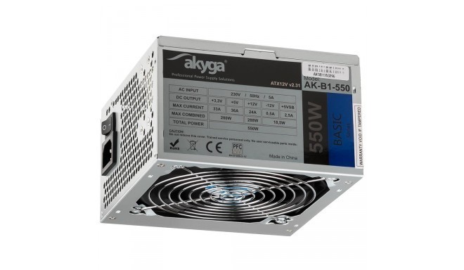 Akyga Basic ATX Power Supply 550W AK-B1-550 Fan12cm P4 3xSATA PCI-E