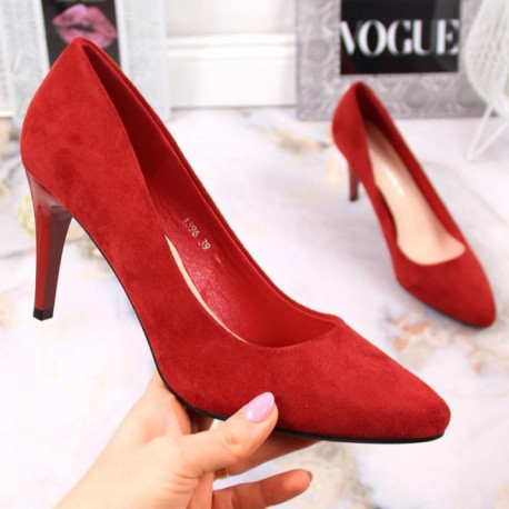 Sergio Leone W SK379K red suede heels (37)