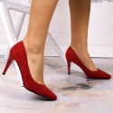 Sergio Leone W SK379K red suede high heels (37)