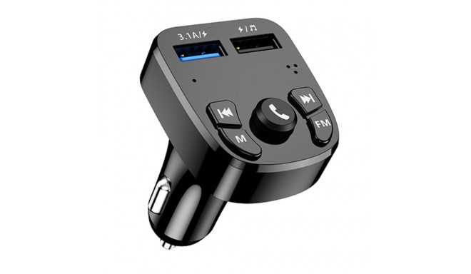 Jellico F10 Bluetooth 5.0 FM / MP3 Transmitter + Car Fast Charger 2x USB QC 3.0 3.1A LED Black