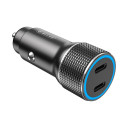 Jellico F8 40W Kompaktne Auto DC 12-24V Dual PD 20W USB-C Pesa 3A Kohandatav Kiirlaadija Must