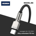 Jellico B8 Nailonpeaga Tsink Sulami Ühendus USB-C kuni USB-C Andmete ja PD Kiire 66W Laadimiskaabel 