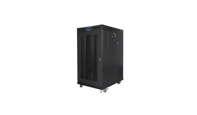 FLOOR-STANDING RACK CABINET 19" 22U 800X1000 BLACK PERFORATED LCD DOOR LANBERG (FLAT PACK) V2