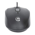 Manhattan Comfort II USB Wired Mouse, Black, 1000dpi, USB-A, Optical, Ambidextrous, Portable/Compact