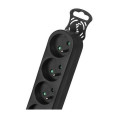 Maclean MCE225 power extension 1.5 m 6 AC outlet(s) Indoor Black