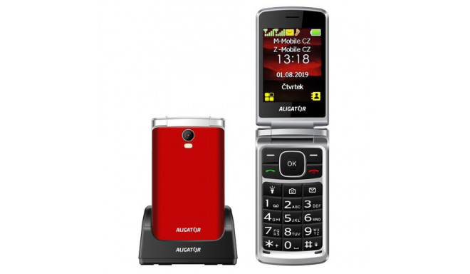 Aligator V710RDSL mobile phone 7.11 cm (2.8&quot;) 99 g Red, Silver Senior phone