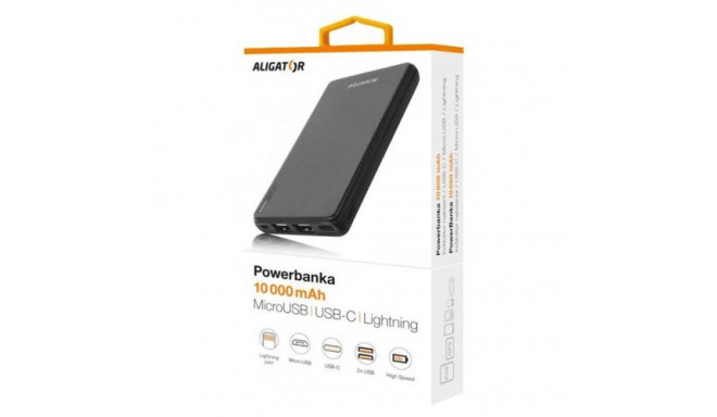 Aligator PB1000BK power bank Lithium Polymer (LiPo) 10000 mAh Black