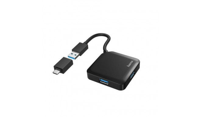 Hama 00200116 interface hub USB 3.2 Gen 1 (3.1 Gen 1) Type-A + Type-C 5000 Mbit/s Black