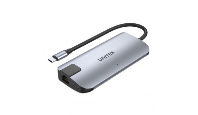UNITEK uHUB P5+ USB 2.0 Type-C Black, Grey