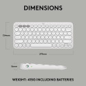 Logitech Pebble Keys 2 K380s keyboard Universal RF Wireless + Bluetooth QWERTY US International Whit