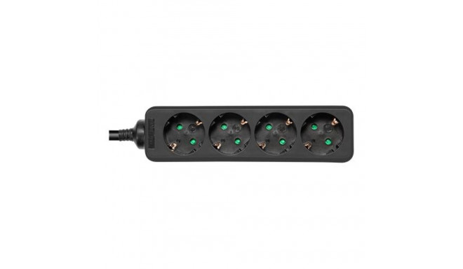 Deltaco GT-0421 power extension 3 m 4 AC outlet(s) Indoor Black