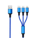 2GO 797151 USB cable 1.5 m USB B USB C/Micro-USB B/Lightning Black, Blue