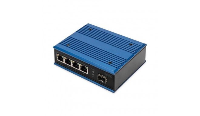 Digitus 4 port Gigabit Ethernet network PoE switch, industrial, unmanaged, 1 SFP uplink