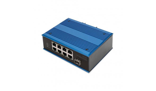 Digitus 8 port Fast Ethernet network switch, industrial, unmanaged, 1 SFP uplink