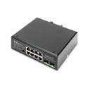 Digitus Industrial 8-port Gigabit PoE switch, unmanaged, 2 uplinks