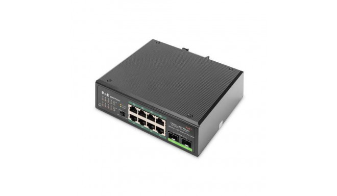 Digitus Industrial 8-port Gigabit PoE switch, unmanaged, 2 uplinks