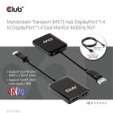 CLUB3D Multistream Transport (MST) Hub DisplayPort™1.4 to DisplayPort™1.4 Dual Monitor 4K60Hz M/F