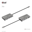 CLUB3D Type-C 8-in-1 hub with 2x HDMI, 2x USB-A, RJ45, SD/ Micro SD card slots and USB Type-C female