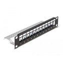 DeLOCK 10″ Keystone Patch Panel 12 port with strain relief 1U black