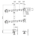 Equip 17&quot;-32&quot; Articulating Quad Monitor Desk Mount Bracket