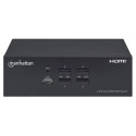 Manhattan HDMI KVM Switch 4-Port, 4K@30Hz, USB-A/3.5mm Audio/Mic Connections, Cables included, Audio