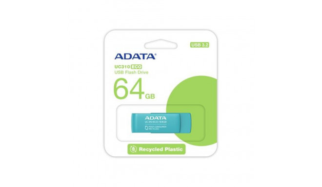 ADATA UC310 ECO USB flash drive 64 GB USB Type-A 3.2 Gen 1 (3.1 Gen 1) Green