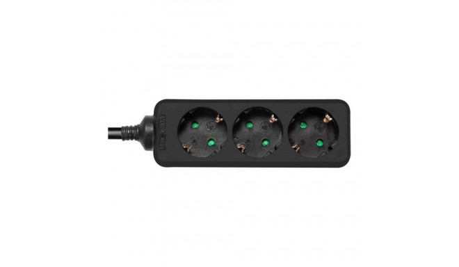 Deltaco GT-0321 power extension 3 m 3 AC outlet(s) Indoor Black