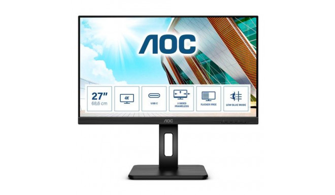 AOC U27P2CA computer monitor 68.6 cm (27&quot;) 3840 x 2160 pixels 4K Ultra HD LED Black