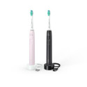 Philips 3100 series HX3675/15 2-pack sonic electric toothbrushes - black &amp; pink