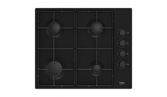 Beko HIBG64120SB 60cm Gas Hob with Side Knob Controls