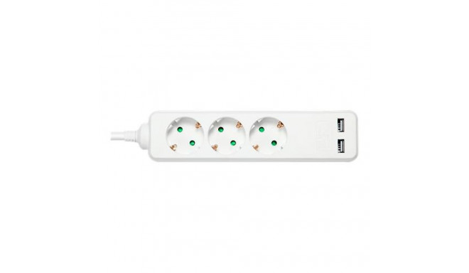 Deltaco GT-0310 power extension 1.5 m 3 AC outlet(s) Indoor White