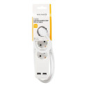 Deltaco GT-0310 power extension 1.5 m 3 AC outlet(s) Indoor White